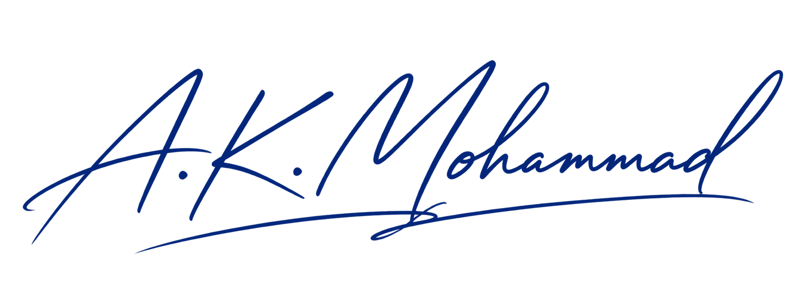 a.k. mohammad blue signature logo