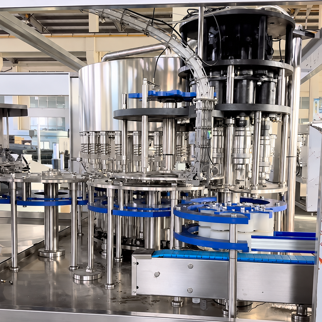 high detail stainless steel bottling line
