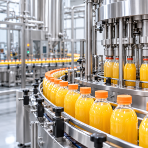 industrial orange juice bottling line