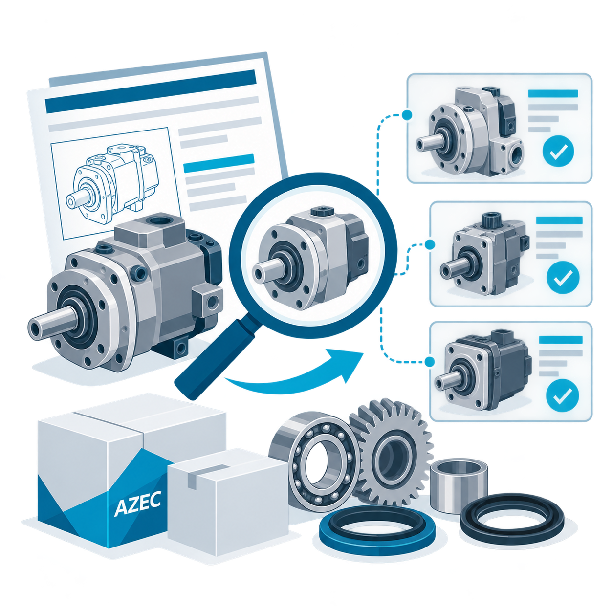 industrial parts replacement search