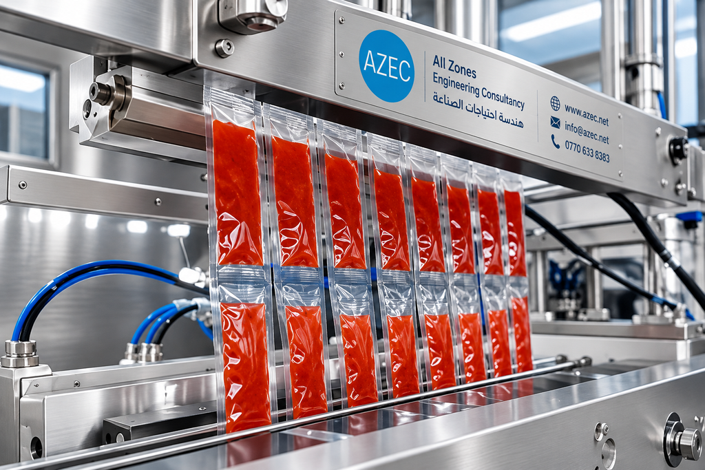 industrial sauce pouch filling machine