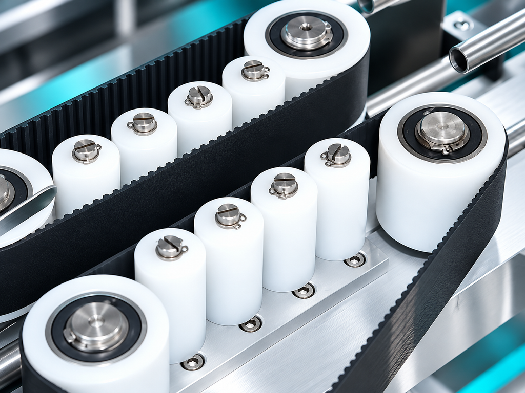 Automatic Straw Applicator precision belt roller assembly