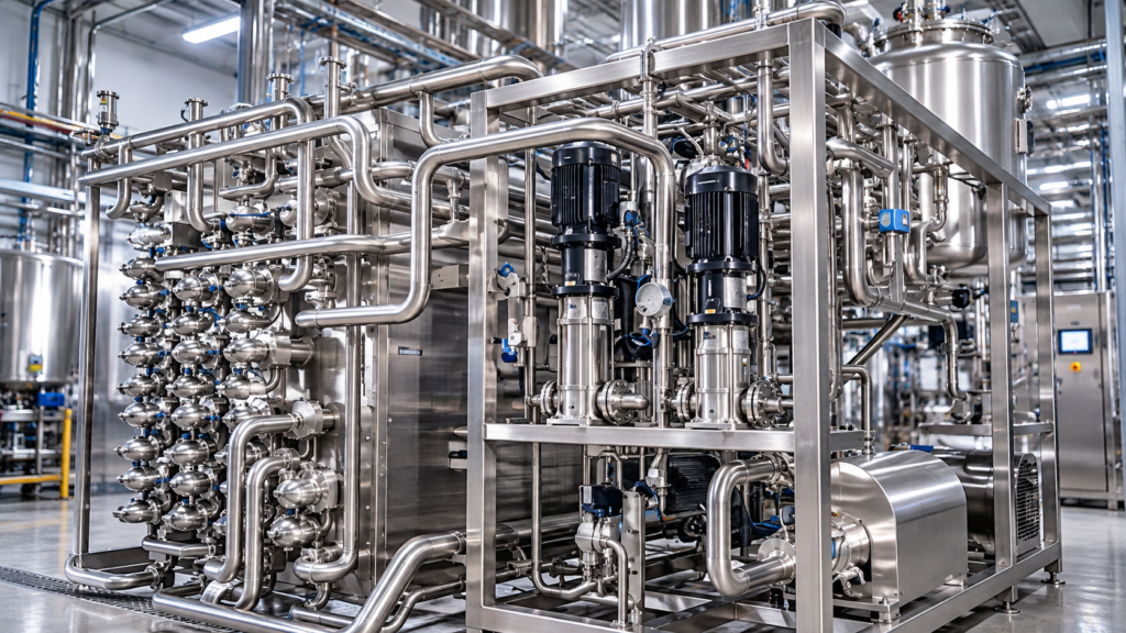 stainless steel uht processing skid